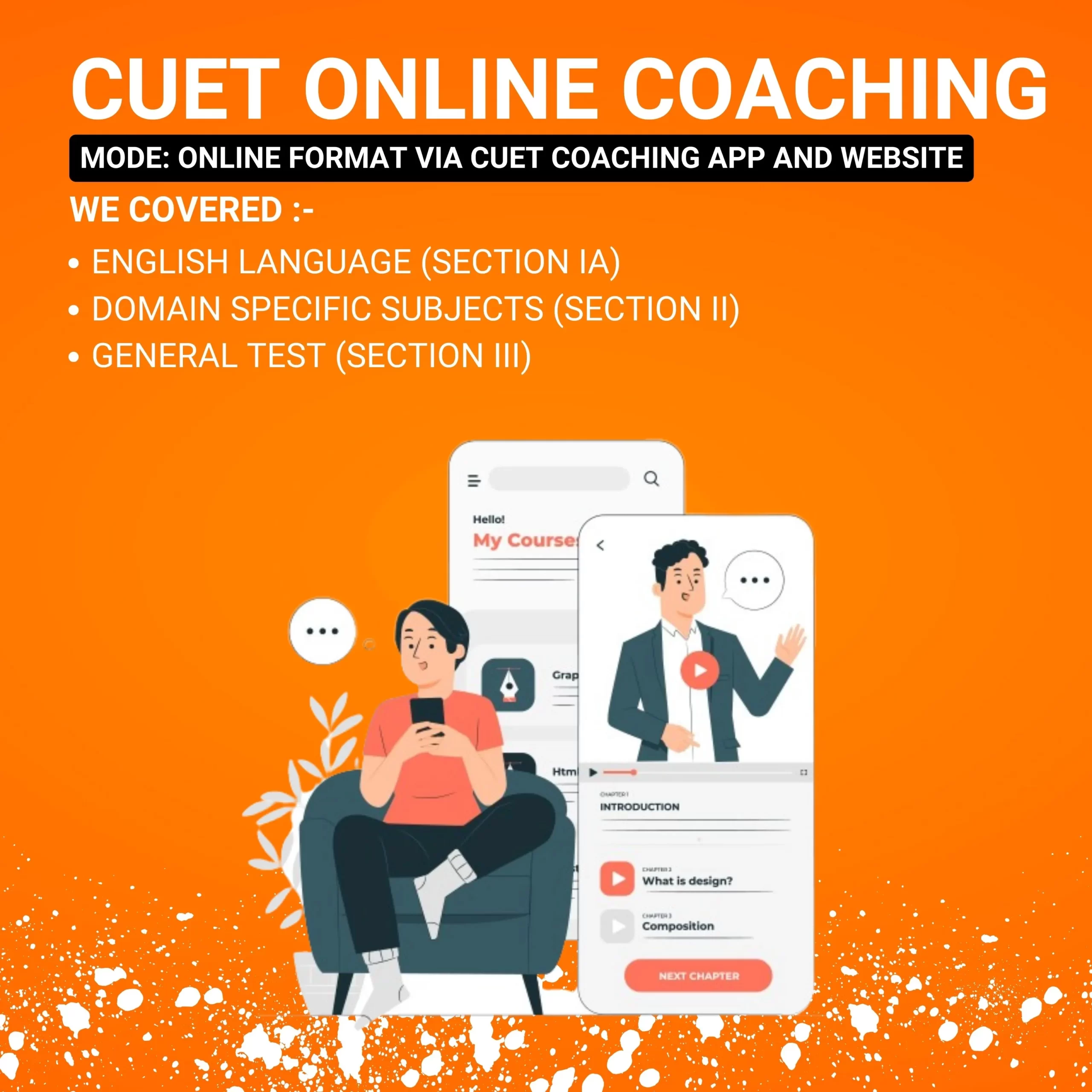 Mode Online Format via CUET Coaching App and Website
